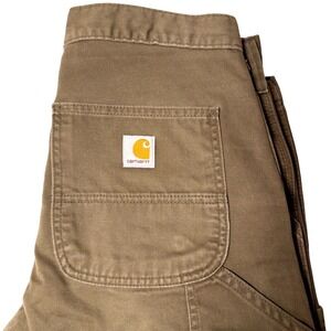 Carhartt B324-DST Washed Twill Work Pants 31x30 Brown Relaxed Fit Utility